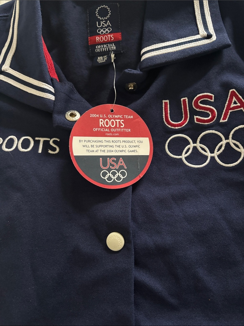 Roots Navy Sleeveless USA Olympic Vest 2004 Official - Picture 3 of 12